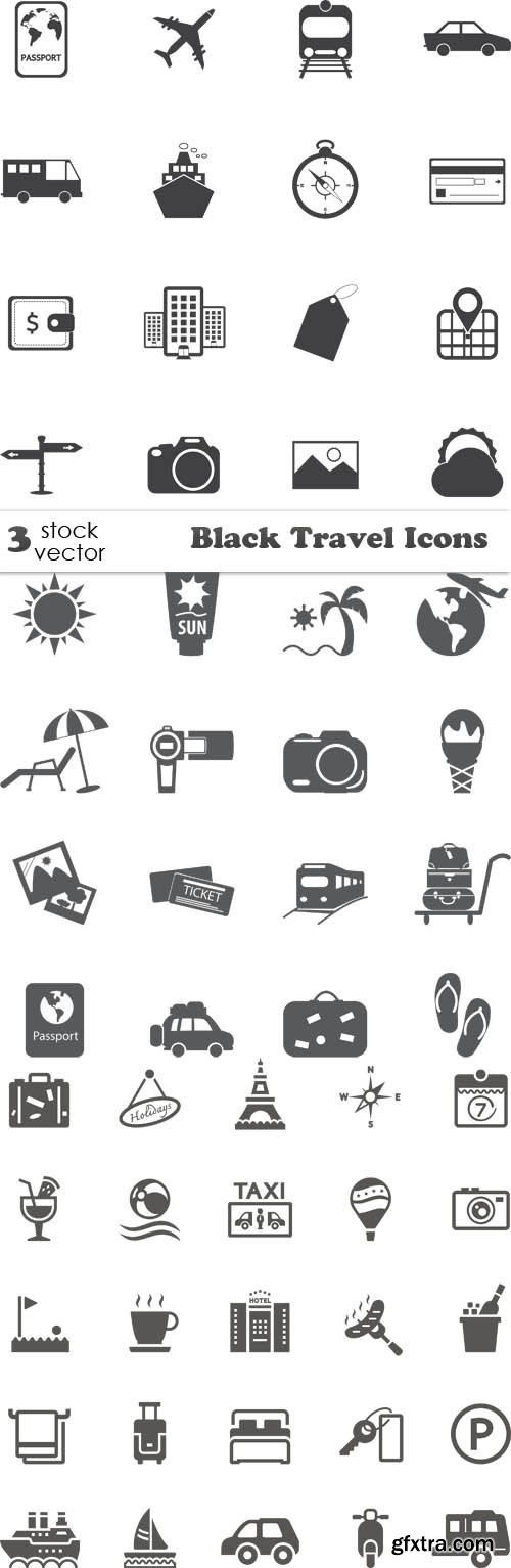 Vectors - Black Travel Icons