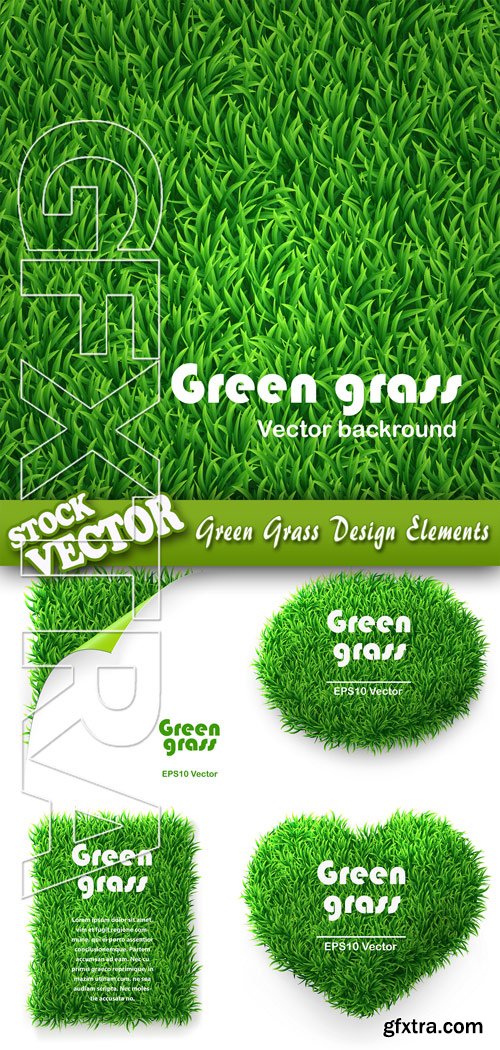 Stock Vector - Green Grass Design Elements