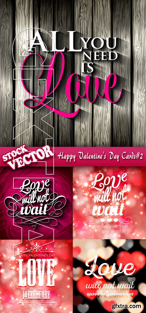 Stock Vector - Happy Valentine\'s Day Cards#2