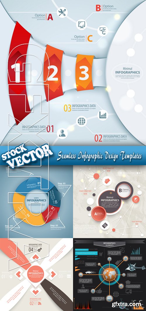 Stock Vector - Seamless Infographic Design Templates