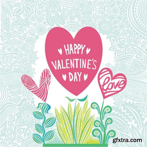 Stock Vectors - Happy Valentine's Day, 25xEPS