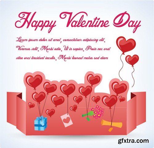 Stock Vectors - Happy Valentine's Day, 25xEPS