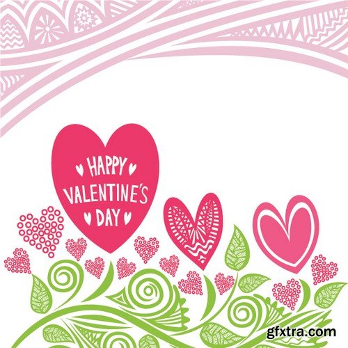 Stock Vectors - Happy Valentine's Day, 25xEPS