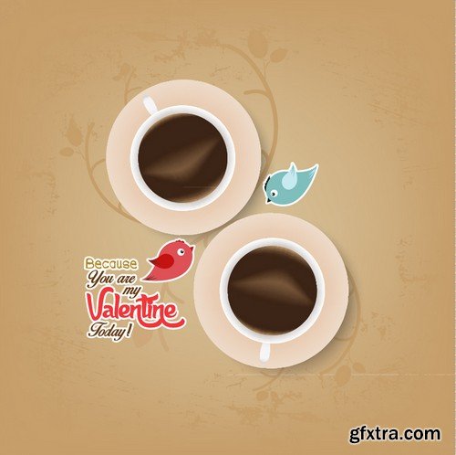 Stock Vectors - Happy Valentine's Day, 25xEPS