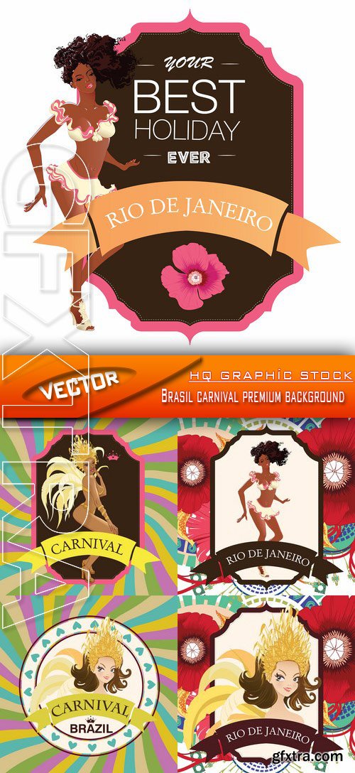 Stock Vector - Brasil carnival premium background