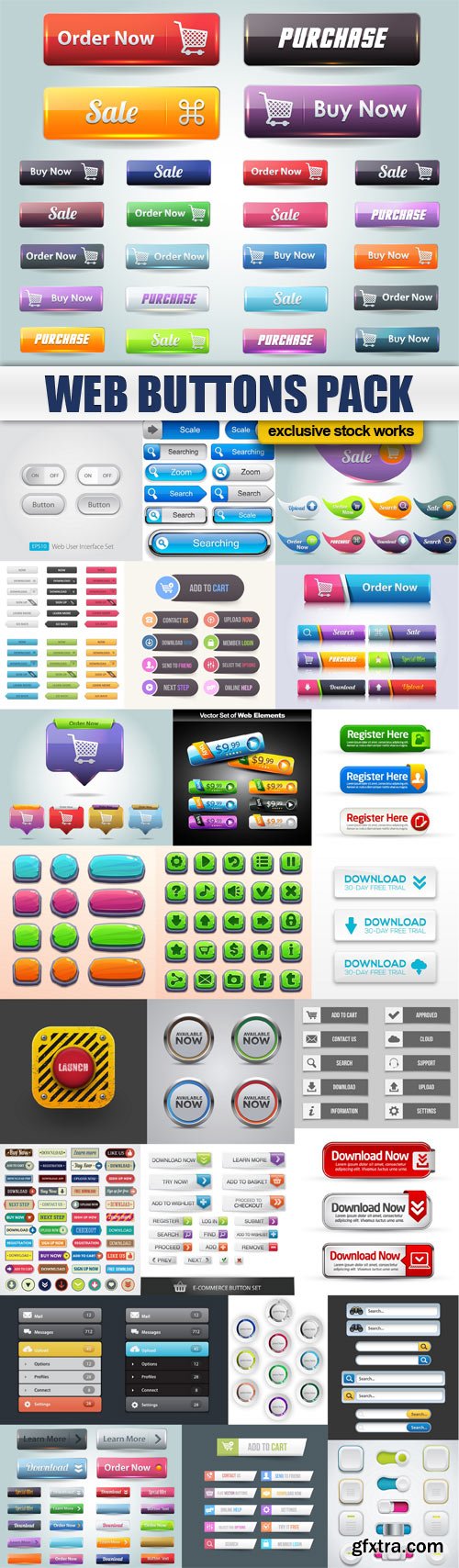 Web Buttons Pack - 25x EPS