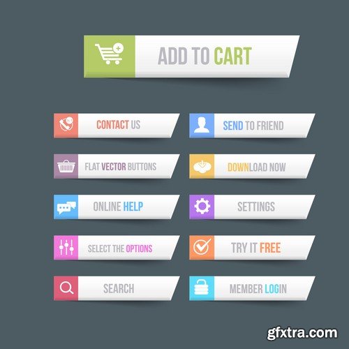 Web Buttons Pack - 25x EPS