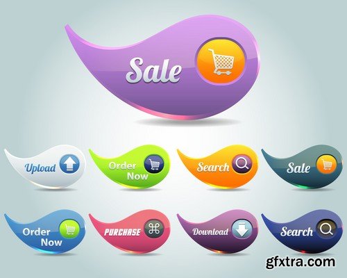 Web Buttons Pack - 25x EPS