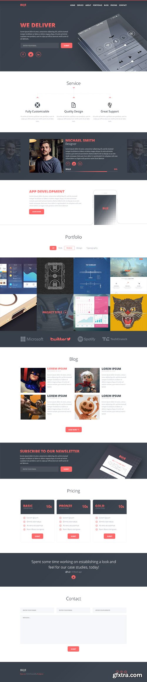 PSD Web Template - Buje - One Page Theme