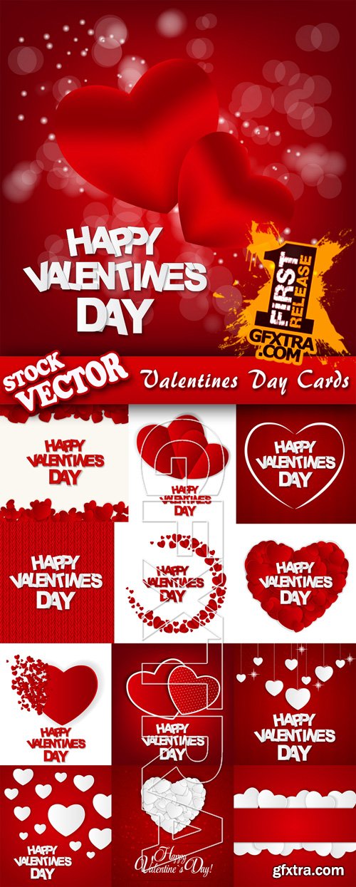 Stock Vector - Valentines Day Cards, 25EPS