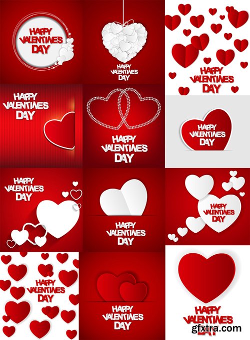 Stock Vector - Valentines Day Cards, 25EPS