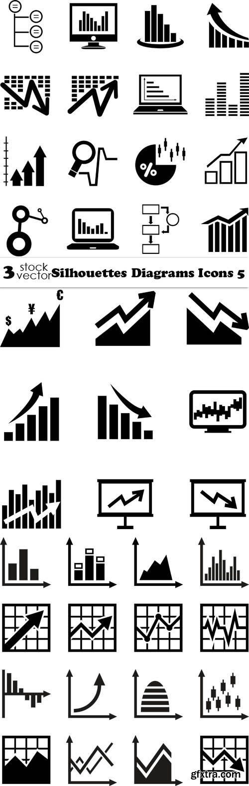 Vectors - Silhouettes Diagrams Icons 5