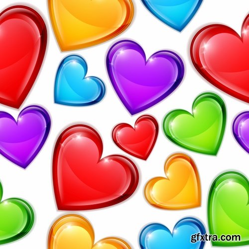 Beautiful vector hearts for ecards design - 25 Eps