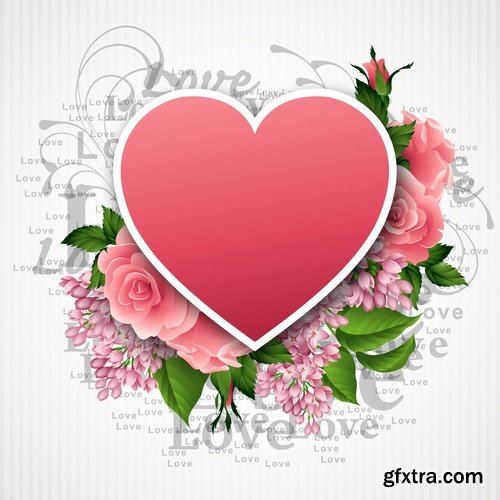 Beautiful vector hearts for ecards design - 25 Eps