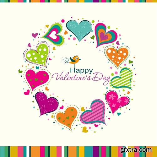 Beautiful vector hearts for ecards design - 25 Eps