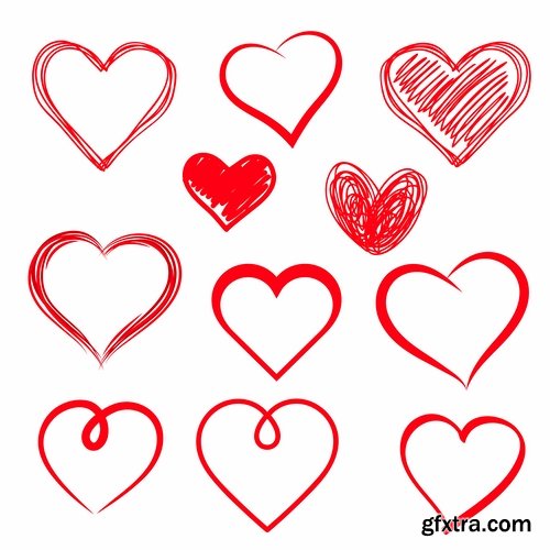 Beautiful vector hearts for ecards design - 25 Eps