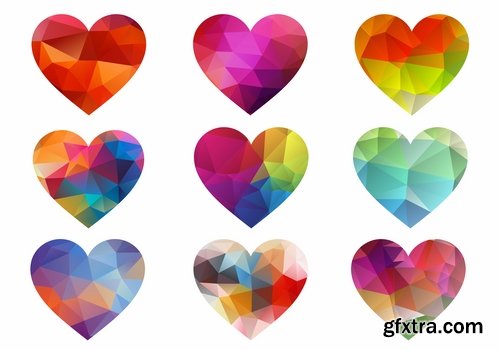 Beautiful vector hearts for ecards design - 25 Eps