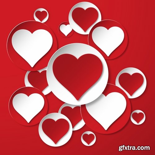 Beautiful vector hearts for ecards design - 25 Eps