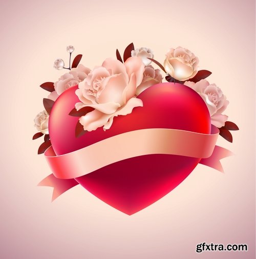 Beautiful vector hearts for ecards design - 25 Eps