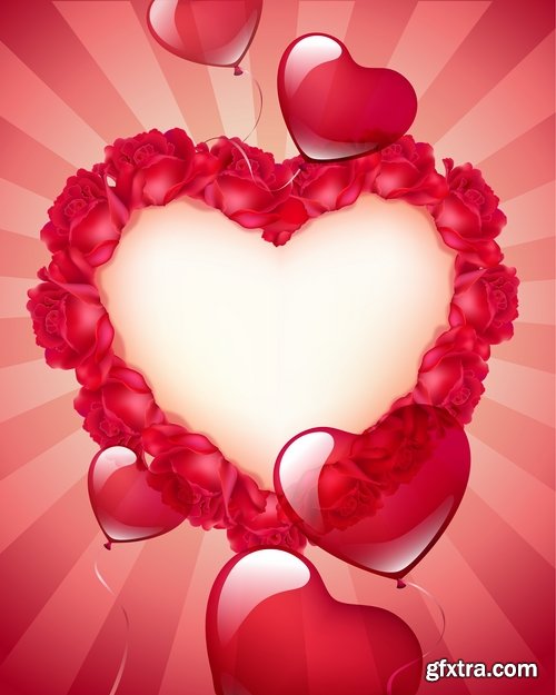 Beautiful vector hearts for ecards design - 25 Eps