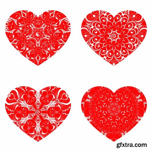 Beautiful vector hearts for ecards design - 25 Eps