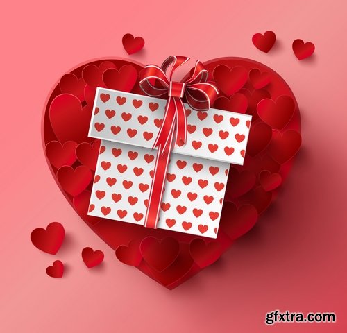 Beautiful vector hearts for ecards design - 25 Eps