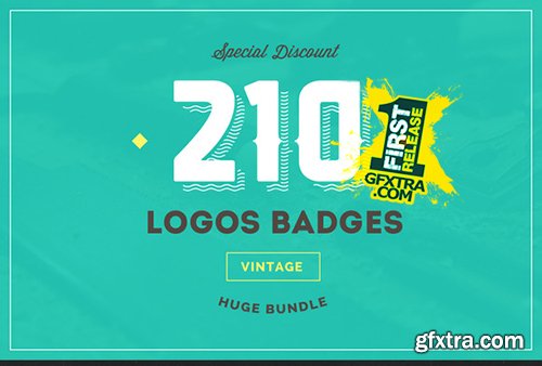 210 Vintage Logos Badges Bundle