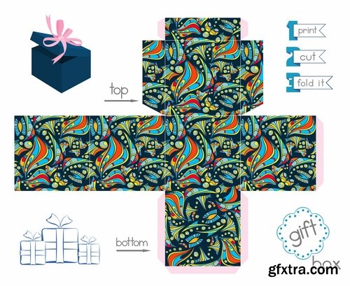 Collection of gift boxes for cut vector image #3-25 Eps