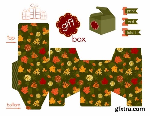 Collection of gift boxes for cut vector image #3-25 Eps