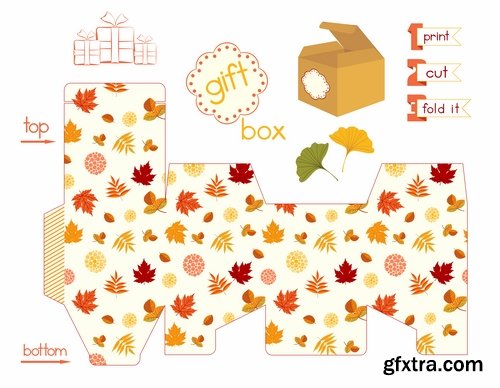 Collection of gift boxes for cut vector image #3-25 Eps