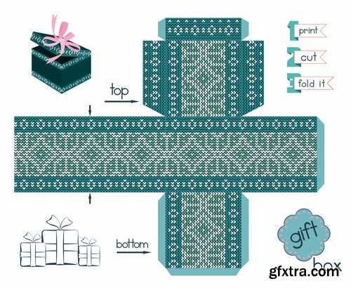 Collection of gift boxes for cut vector image #3-25 Eps