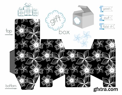 Collection of gift boxes for cut vector image #3-25 Eps