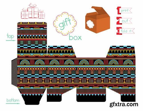 Collection of gift boxes for cut vector image #3-25 Eps