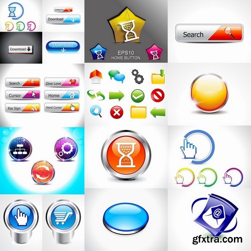 Collection of vector images of elements of web design #2-25 Eps