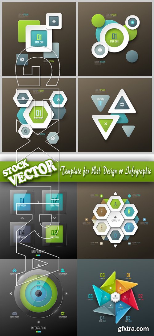 Stock Vector - Template for Web Design or Infographic