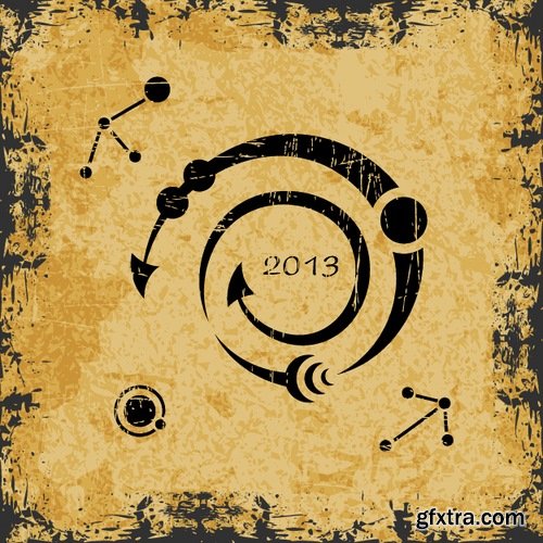 Collection vector grunge vintage pictures 25 Eps