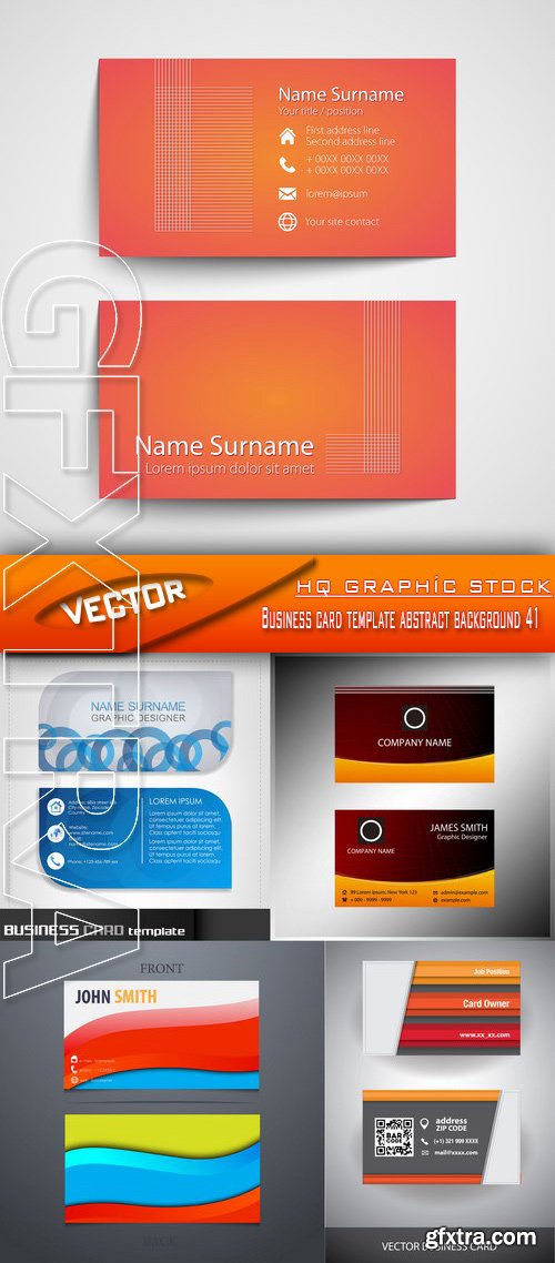 Stock Vector - Business card template abstract background 41