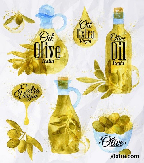 Stock Vectors - Olive oil 2, 25xEPS