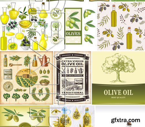 Stock Vectors - Olive oil 2, 25xEPS