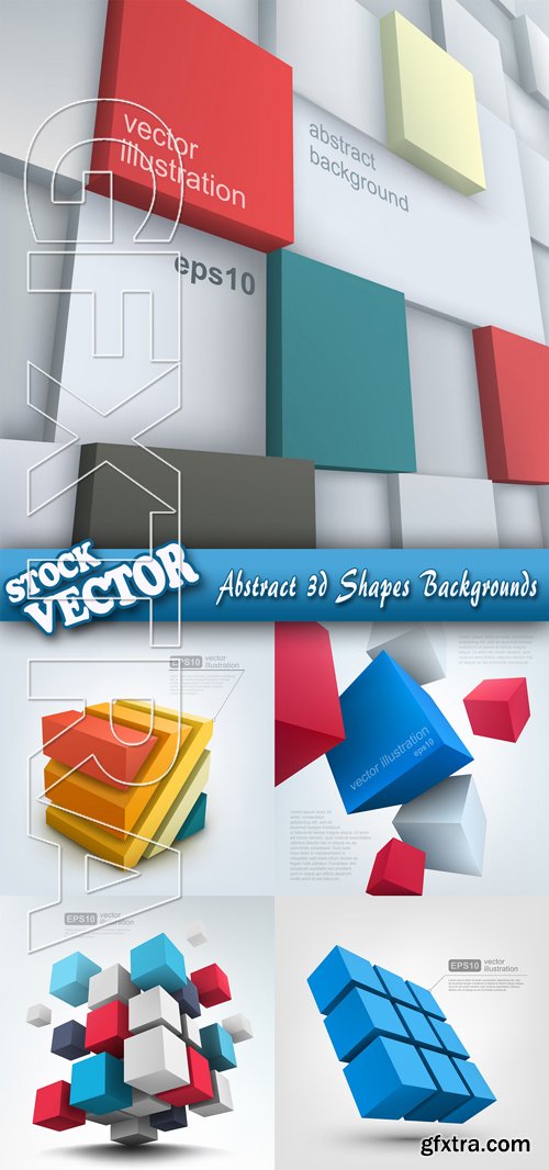 Stock Vector - Abstract 3d Shapes Backgrounds