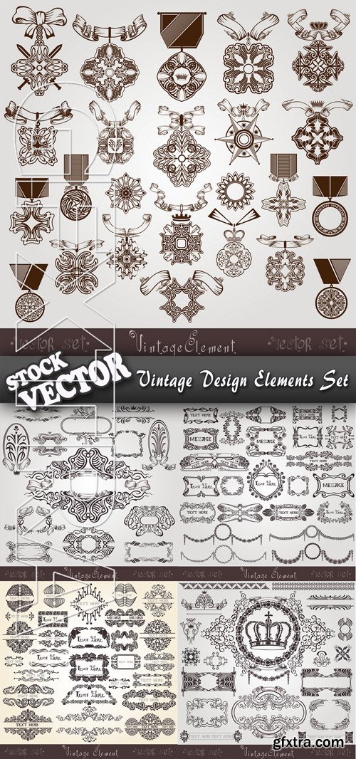 Stock Vector - Vintage Design Elements Set