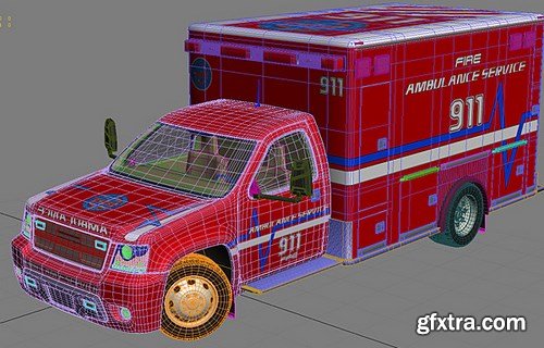 Turbosquid 3D Model: Emergency Ambulance Truck 2in1