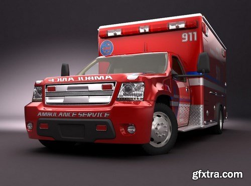 Turbosquid 3D Model: Emergency Ambulance Truck 2in1