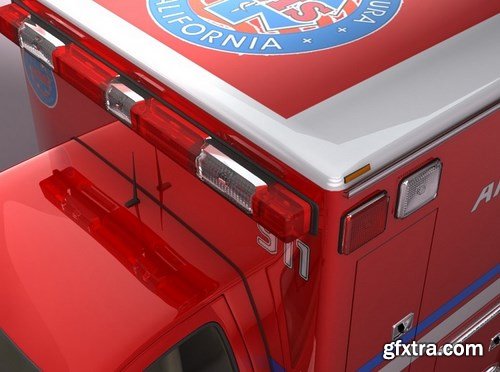 Turbosquid 3D Model: Emergency Ambulance Truck 2in1