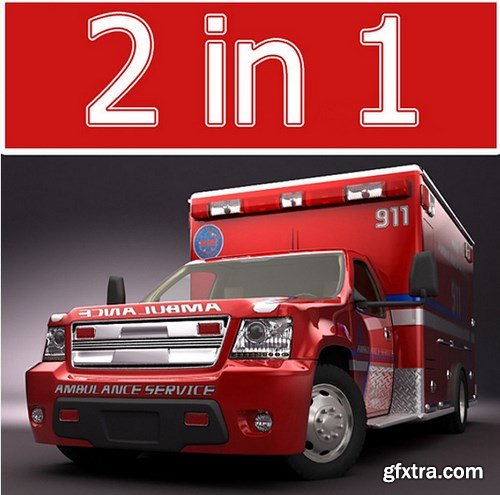 Turbosquid 3D Model: Emergency Ambulance Truck 2in1