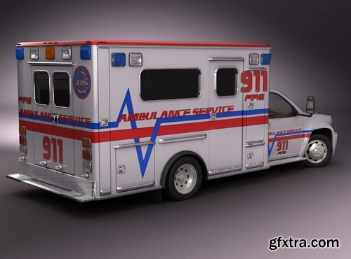 Turbosquid 3D Model: Emergency Ambulance Truck 2in1