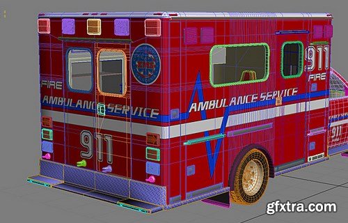 Turbosquid 3D Model: Emergency Ambulance Truck 2in1