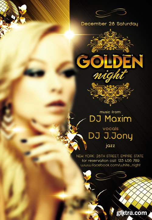 Golden night Flyer PSD Template