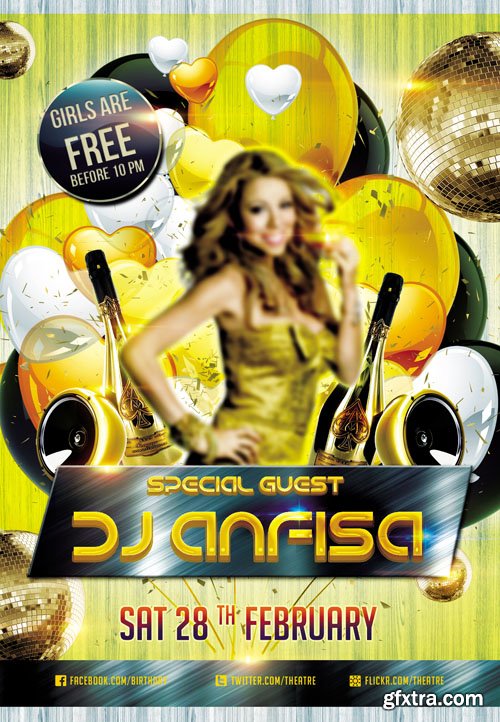 Special Guest Dj Anfisa Flyer PSD Template