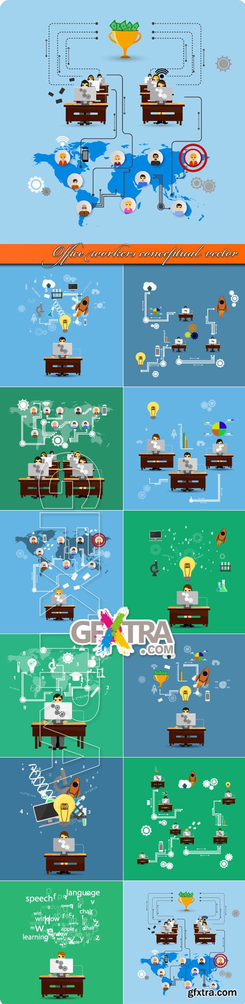 Office workers conceptual vector